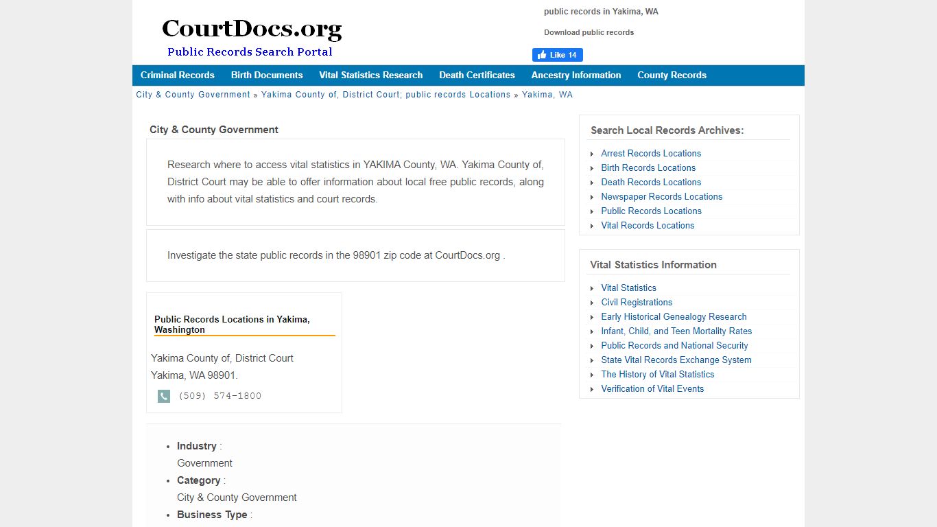 Yakima, WA Official Public Records - Yakima County Of, District Court